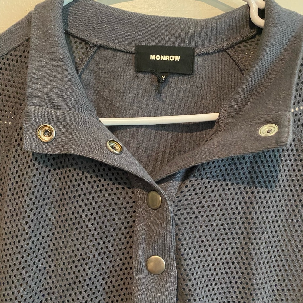Monrow Mesh Snap Pullover - Picture 5 of 7
